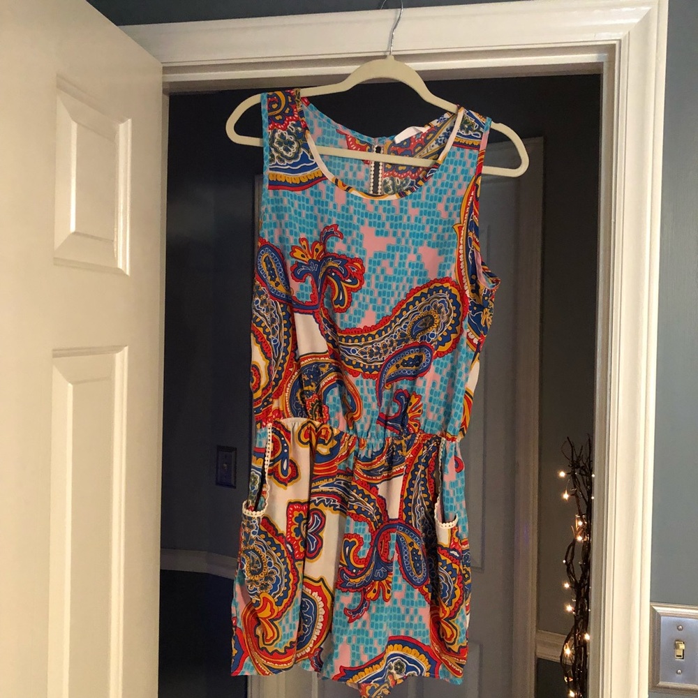 Multi-Colored Patterned Boutique Romper - image 1